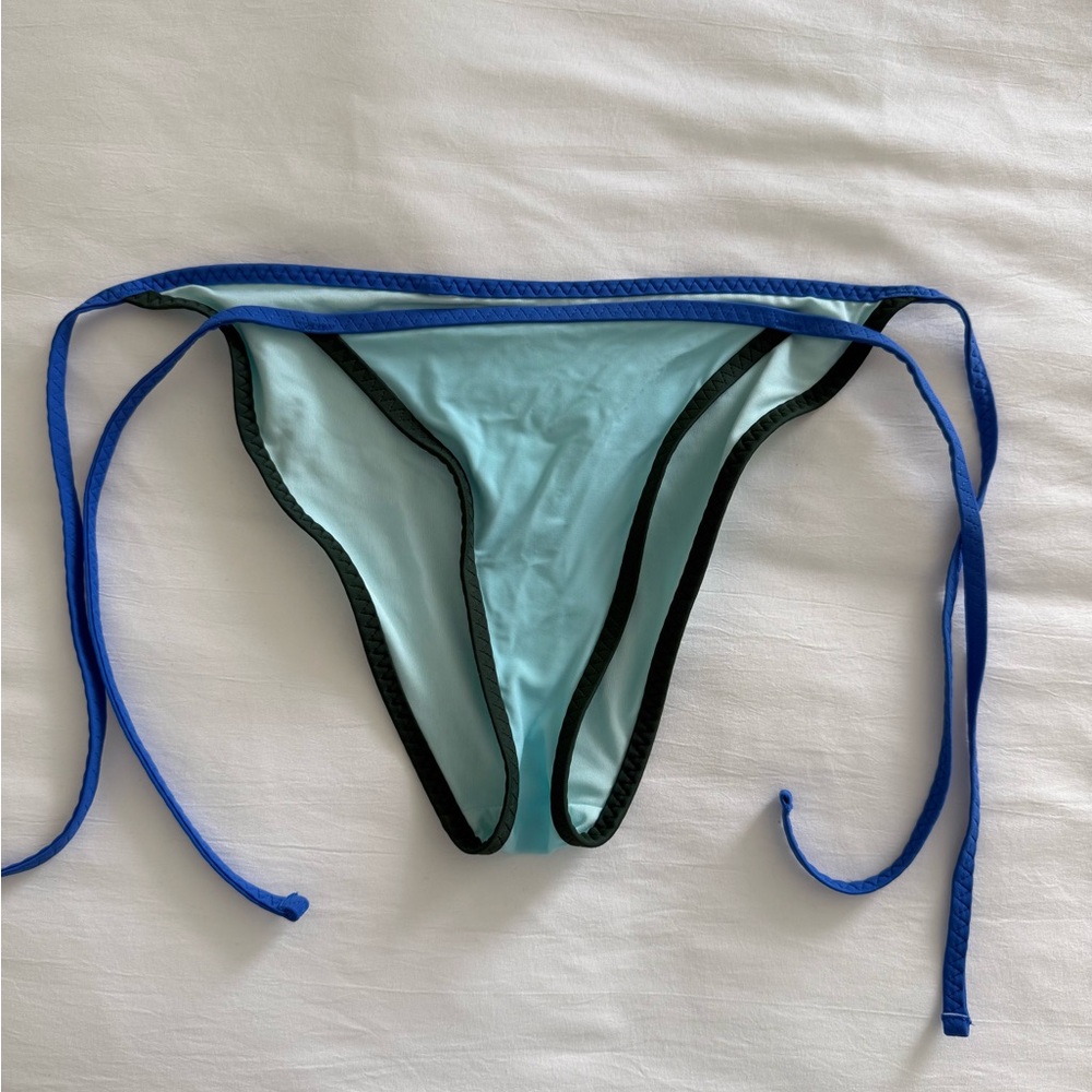Aerie Blue and Black Cheeky Bikini Bottom